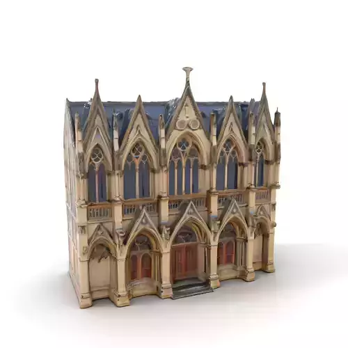 Gothic Cathedral Facade model pack Low-poly 3D model Gothic Cathedral Facade model pack Low-poly 3D model
