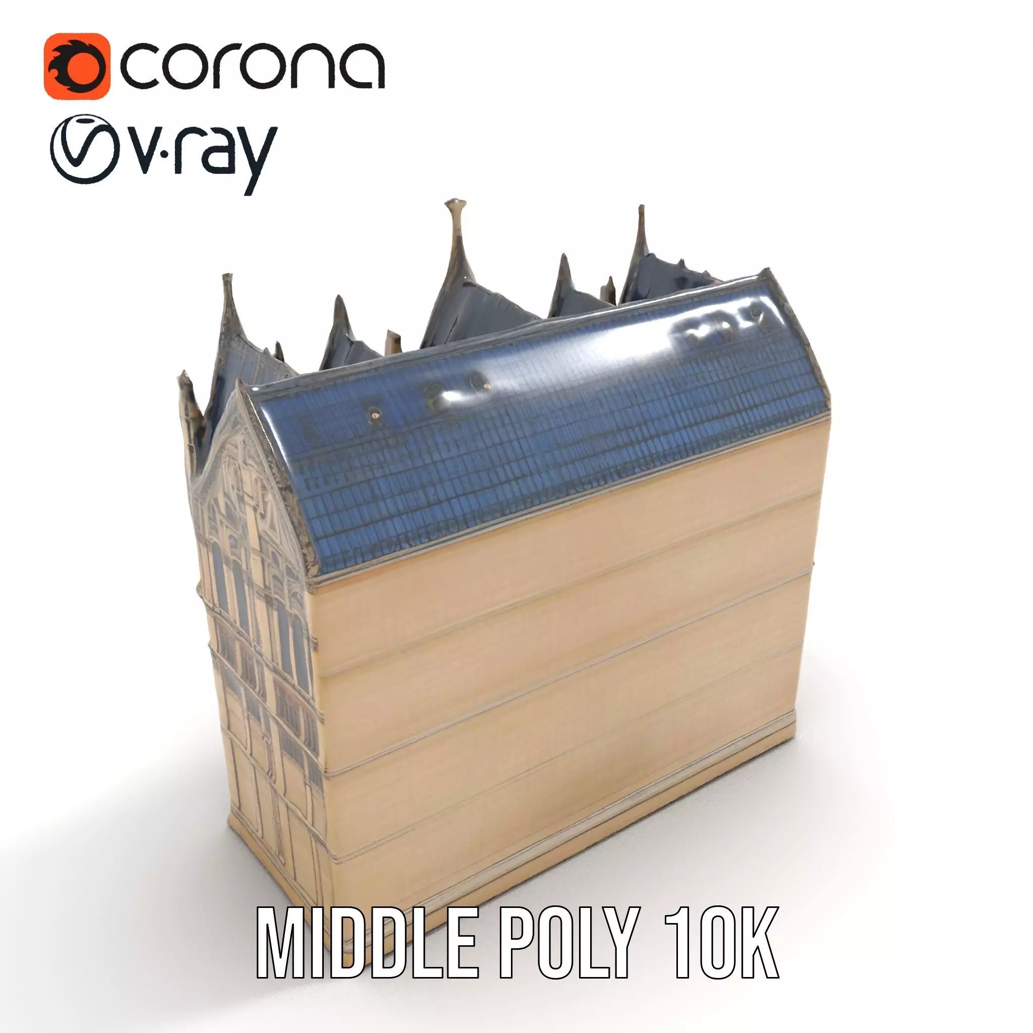 Gothic Cathedral Facade model pack Low-poly 3D model_15
