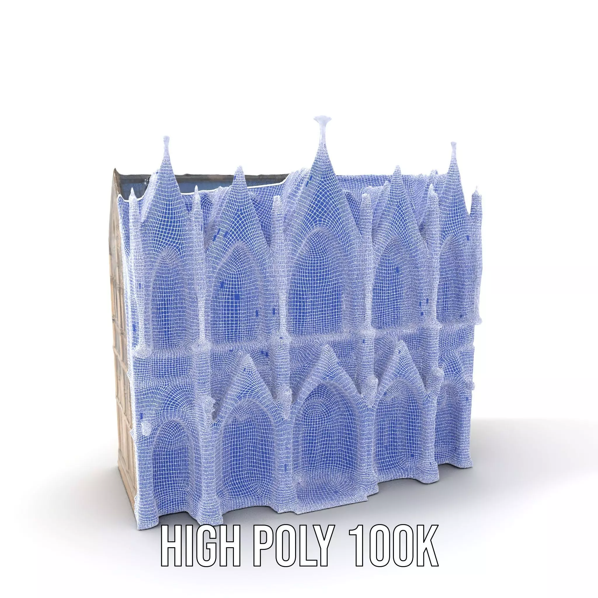 Gothic Cathedral Facade model pack Low-poly 3D model_4