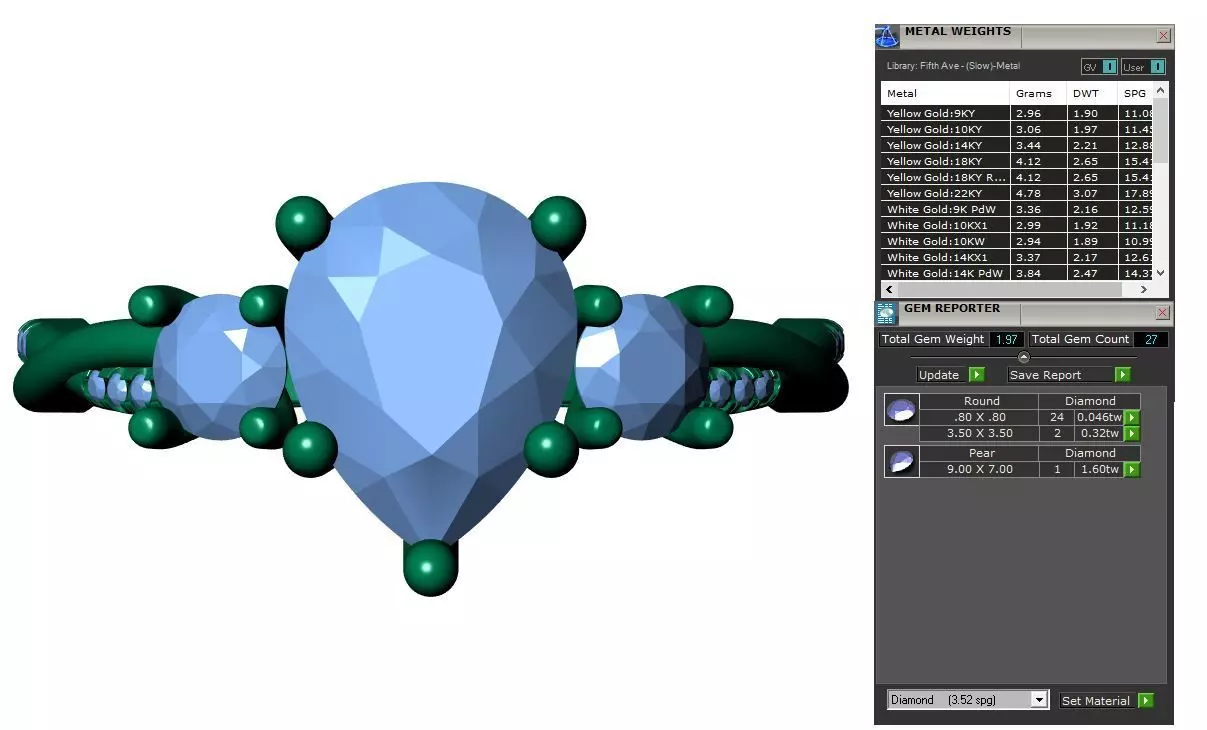 PEAR SOLITAIRE ENGEGMENT RING 3D print model_7