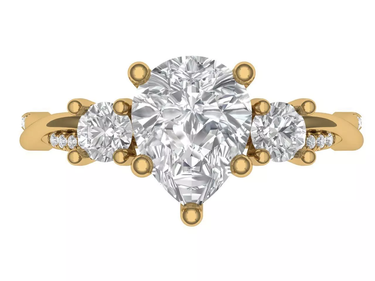 PEAR SOLITAIRE ENGEGMENT RING 3D print model_1