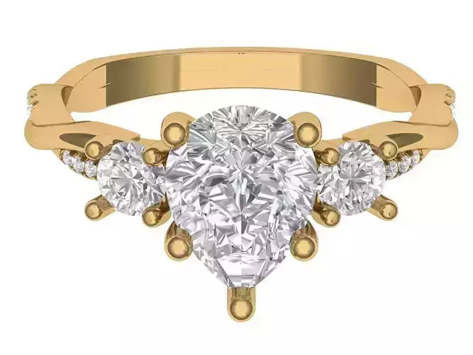 PEAR SOLITAIRE ENGEGMENT RING