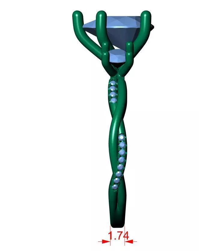 PEAR SOLITAIRE ENGEGMENT RING 3D print model_12