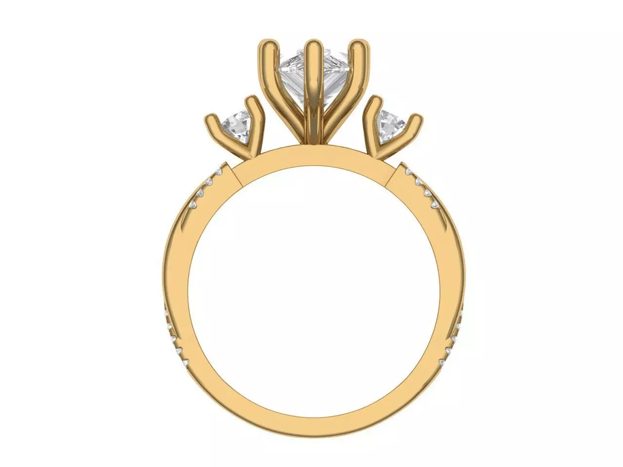 PEAR SOLITAIRE ENGEGMENT RING 3D print model_3