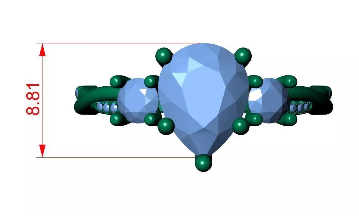 PEAR SOLITAIRE ENGEGMENT RING 3D print model_8