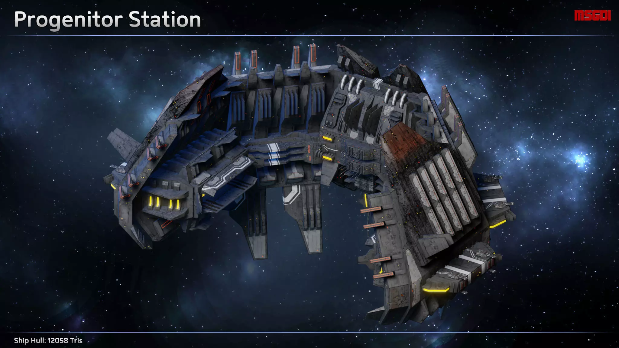 Progenitor Space Station Low-poly 3D model_0