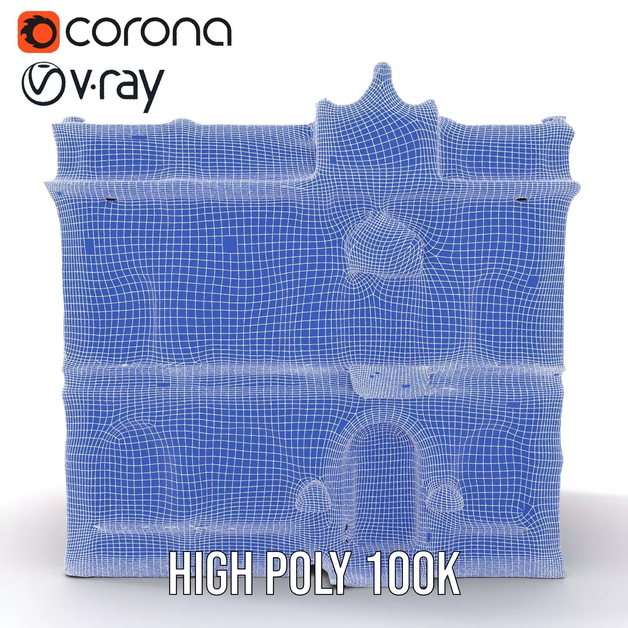 Victorian Brick Building model pack Low-poly 3D model_33