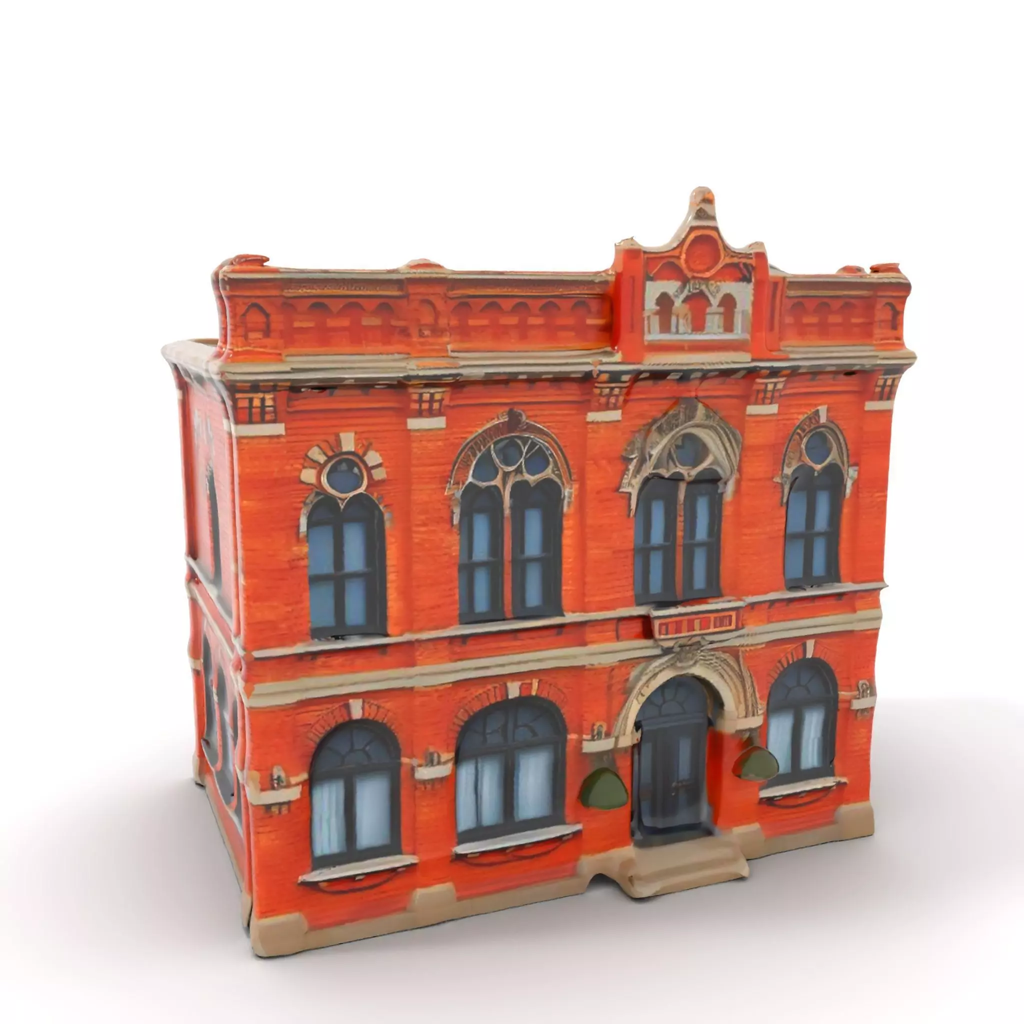 Victorian Brick Building model pack Low-poly 3D model_0