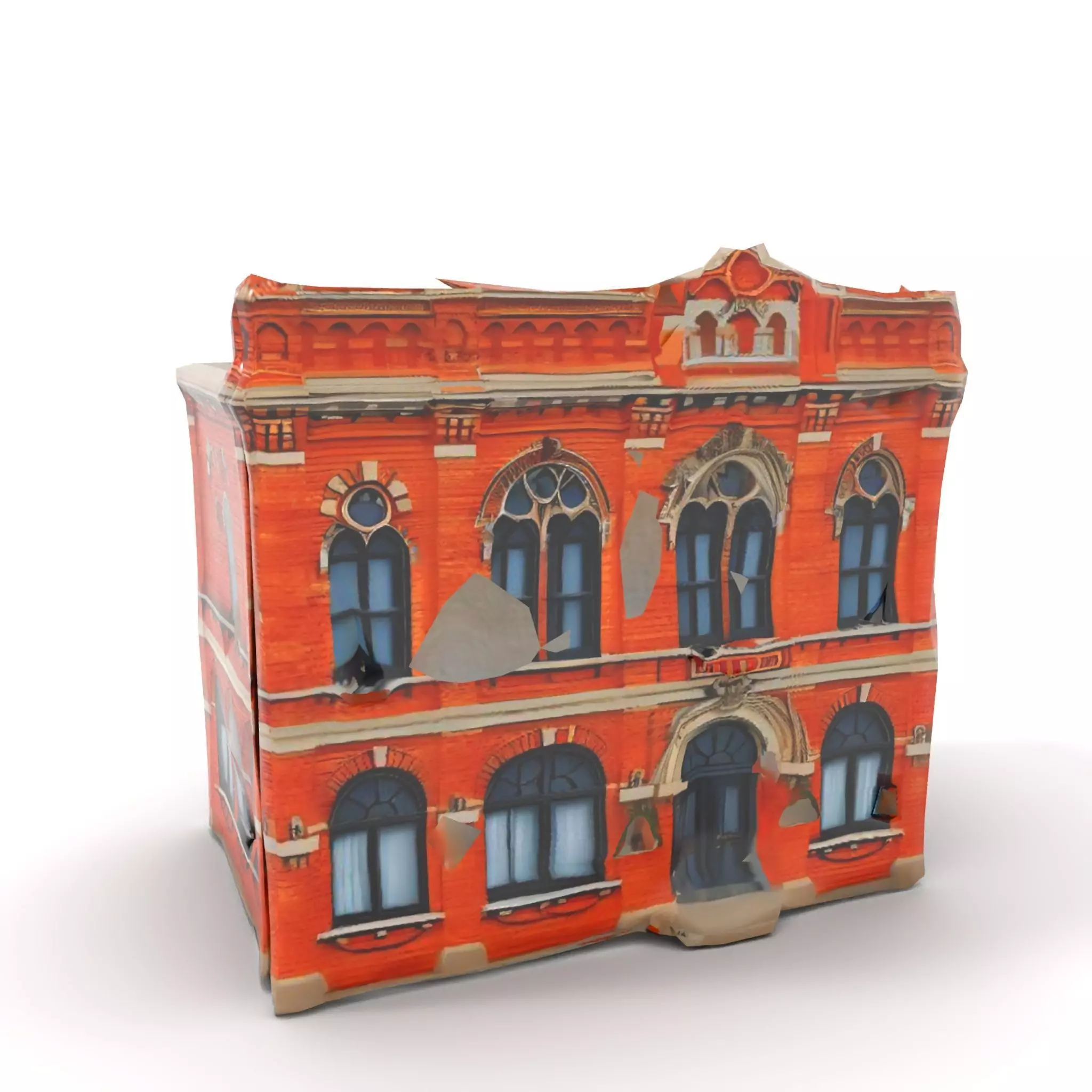 Victorian Brick Building model pack Low-poly 3D model_7