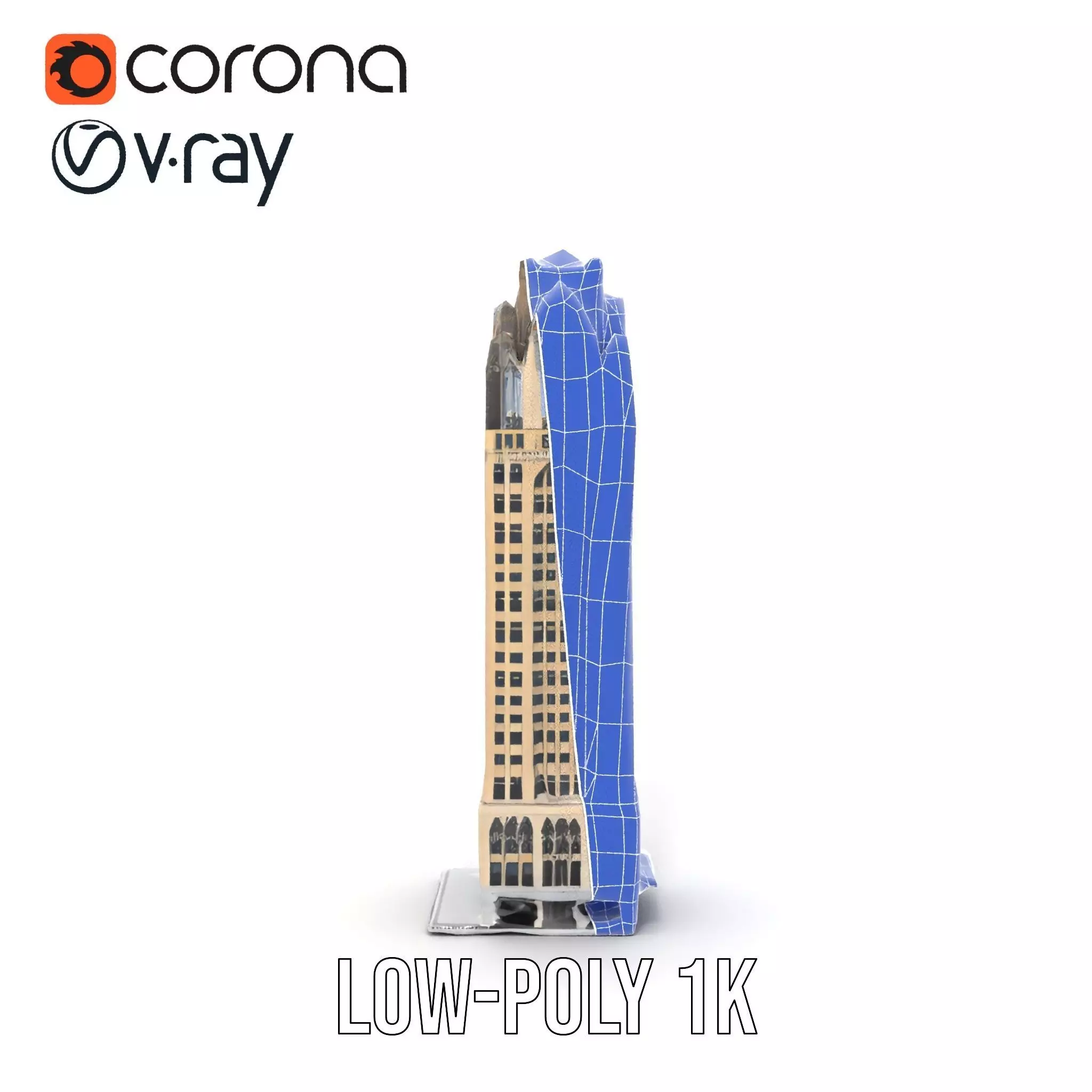 Art Deco Skyscraper model pack Low-poly 3D model_27