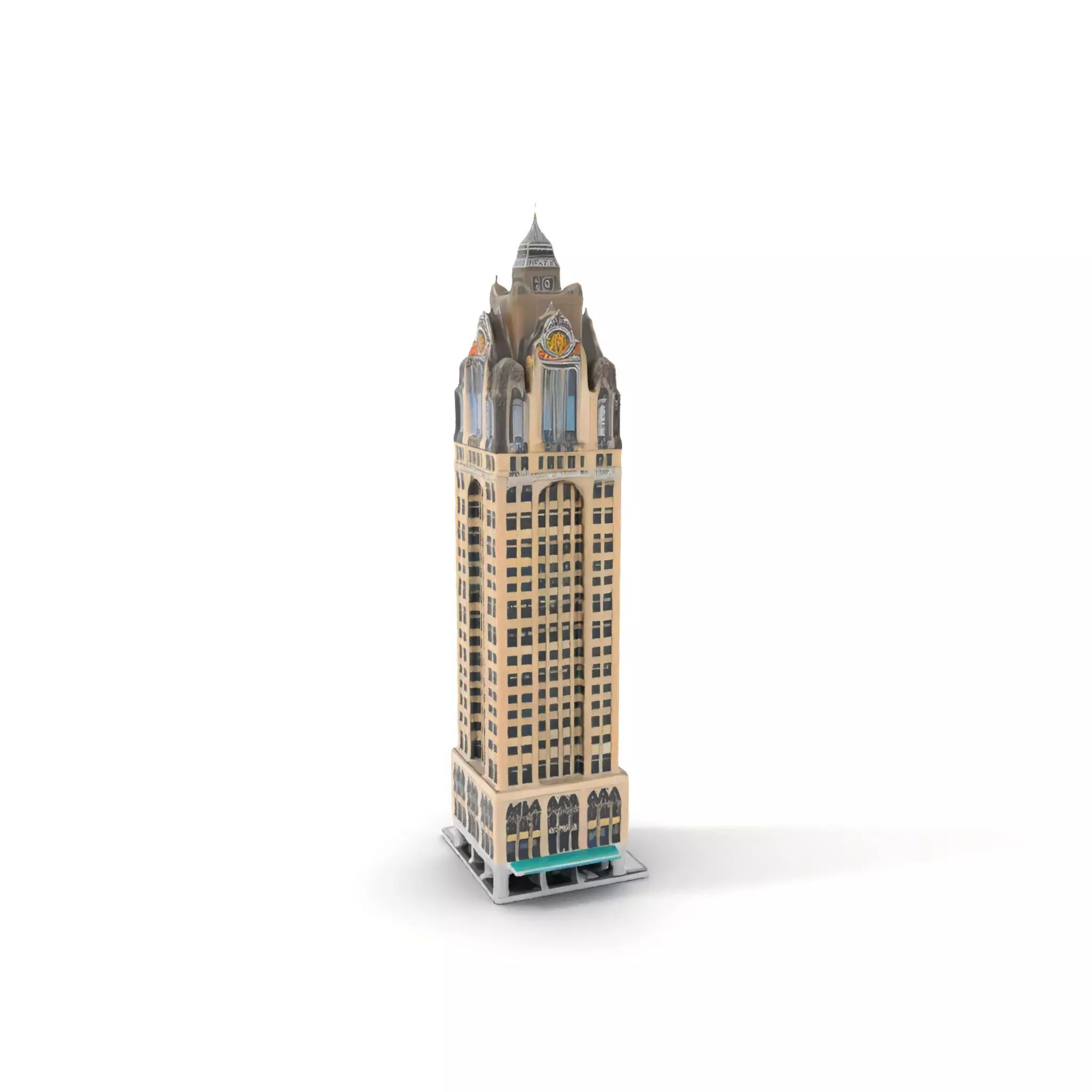 Art Deco Skyscraper model pack Low-poly 3D model_0