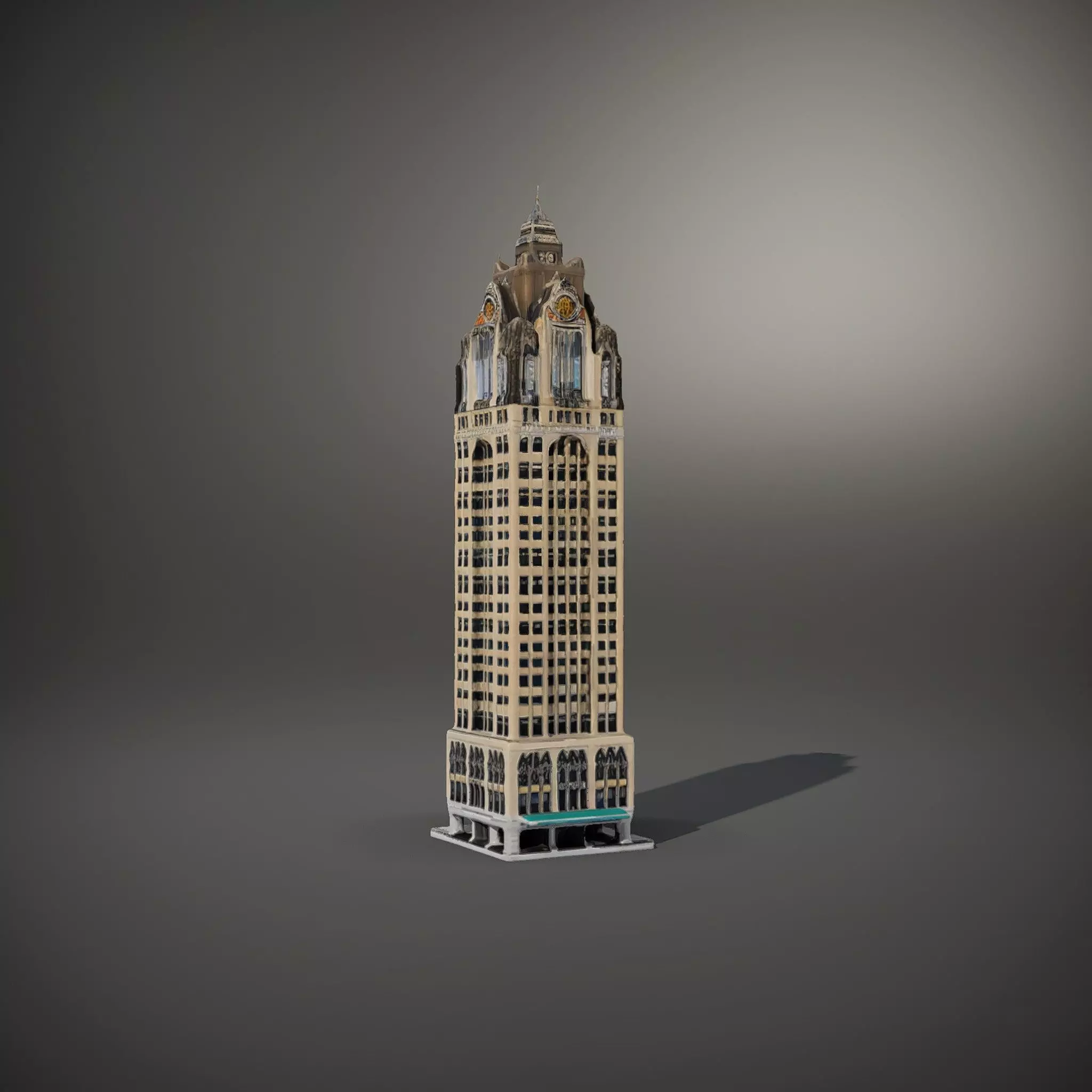 Art Deco Skyscraper model pack Low-poly 3D model_33