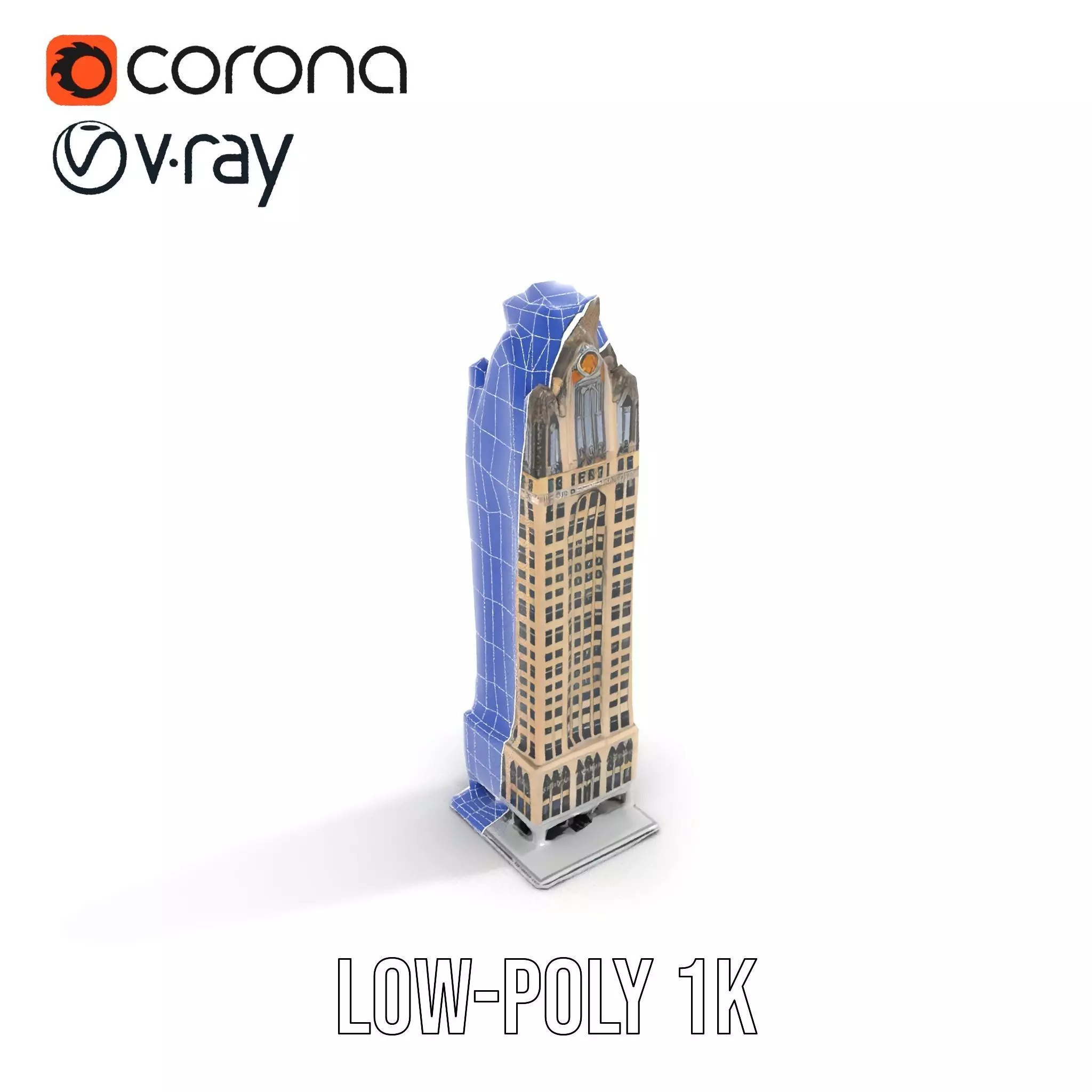 Art Deco Skyscraper model pack Low-poly 3D model_30