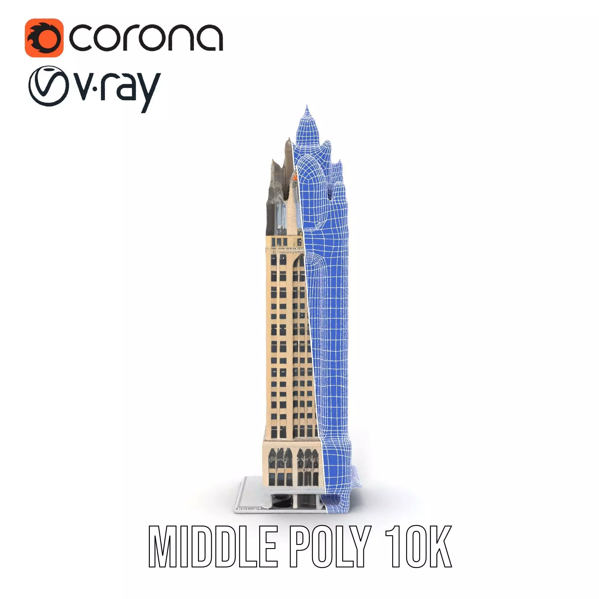 Art Deco Skyscraper model pack Low-poly 3D model_29