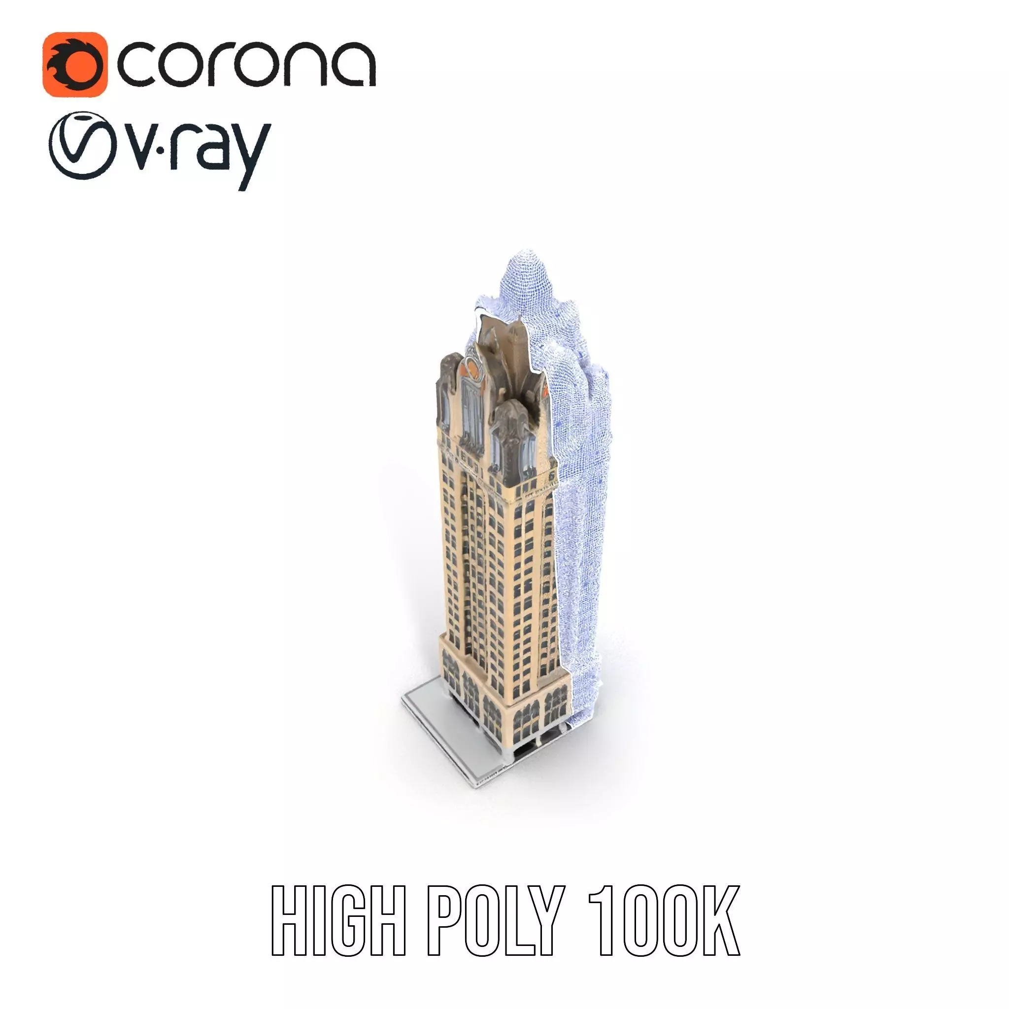 Art Deco Skyscraper model pack Low-poly 3D model_20