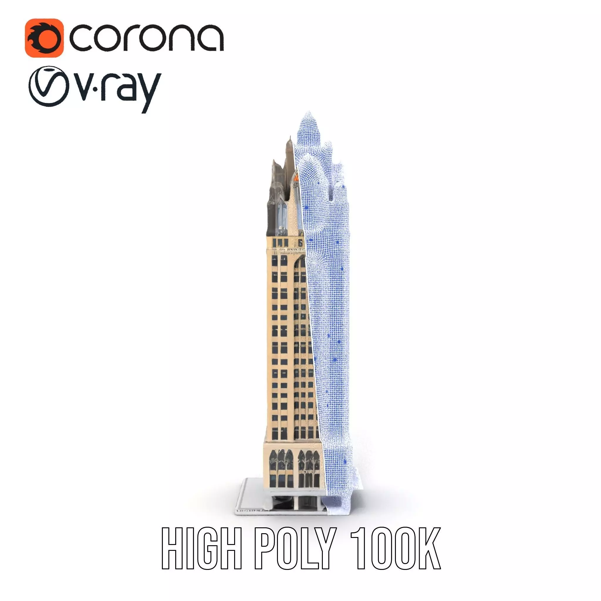 Art Deco Skyscraper model pack Low-poly 3D model_31