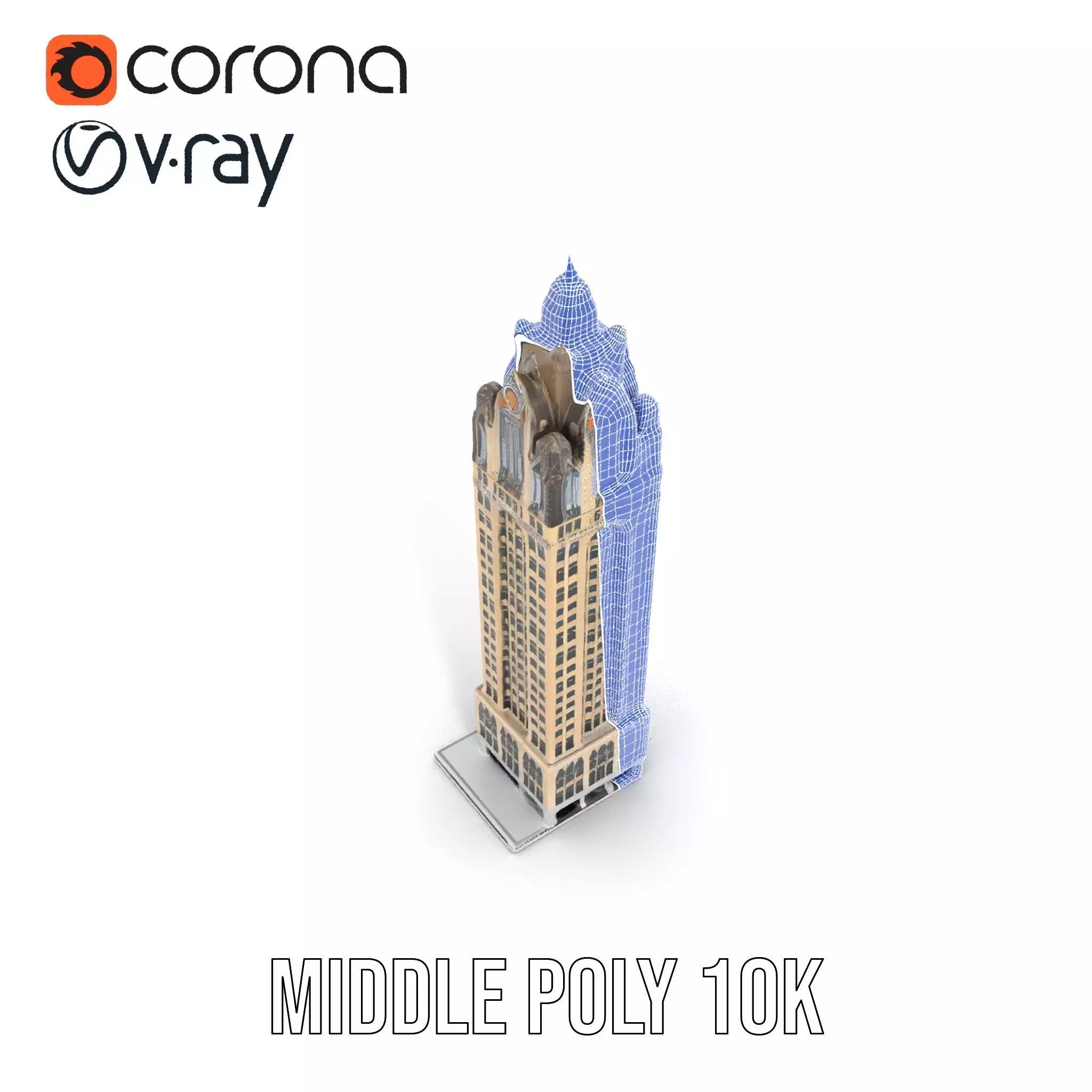 Art Deco Skyscraper model pack Low-poly 3D model_21