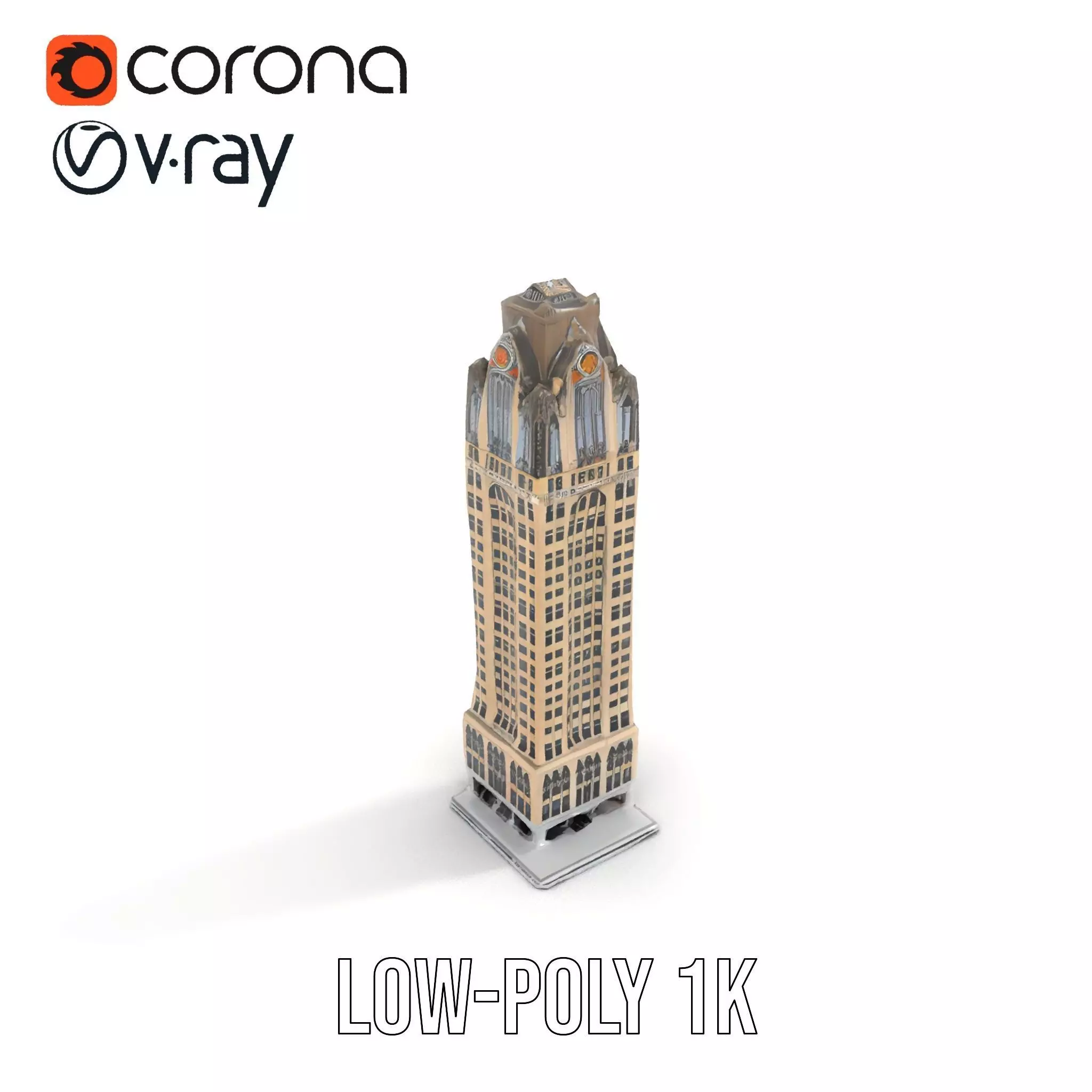 Art Deco Skyscraper model pack Low-poly 3D model_19