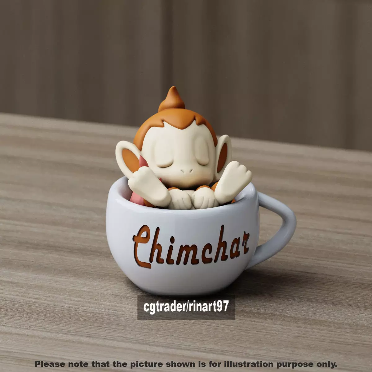Chimchar chill cup 3D print model_8