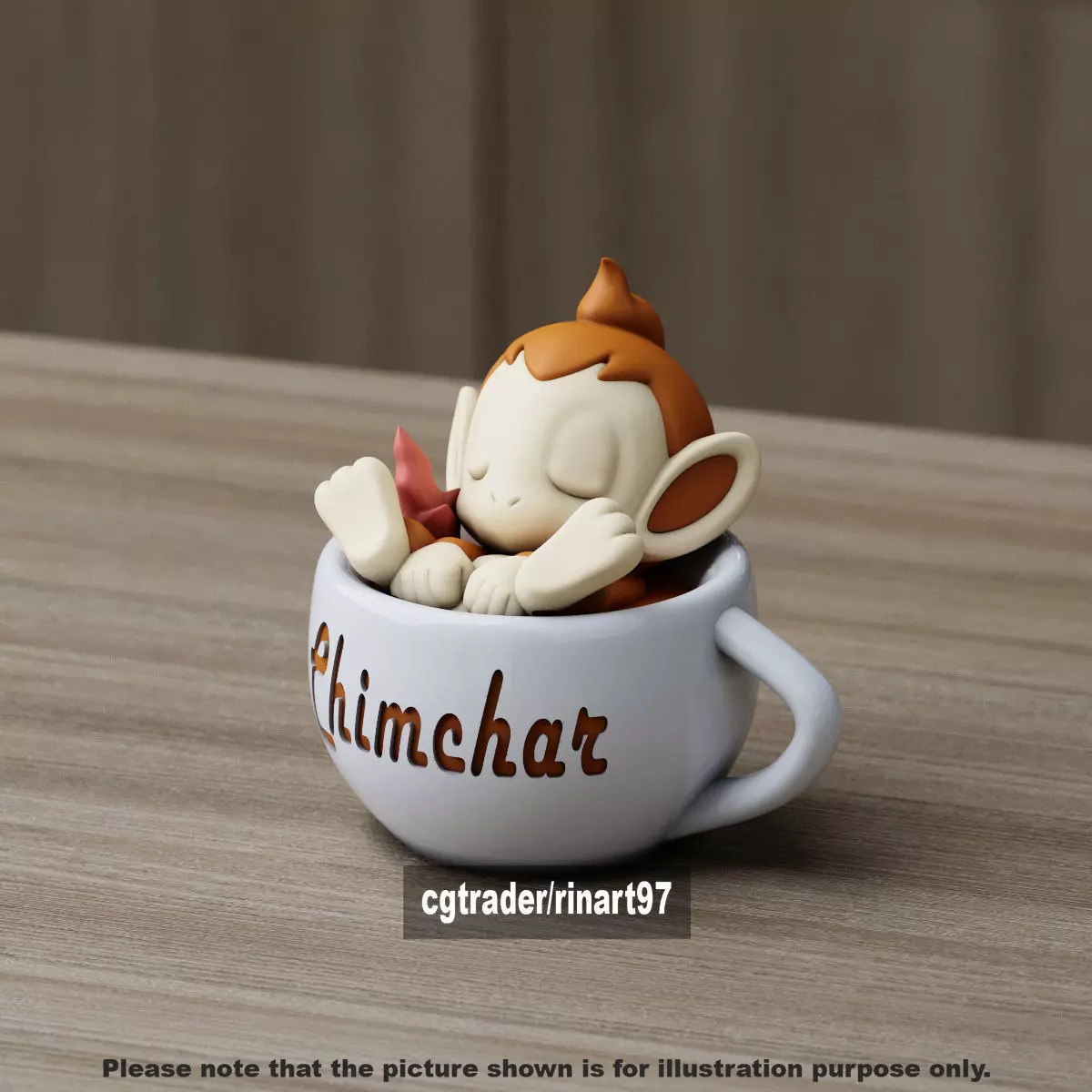 Chimchar chill cup 3D print model_0