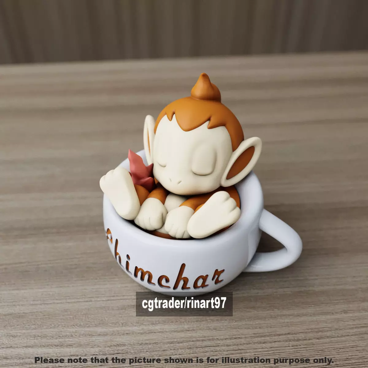 Chimchar chill cup 3D print model_4