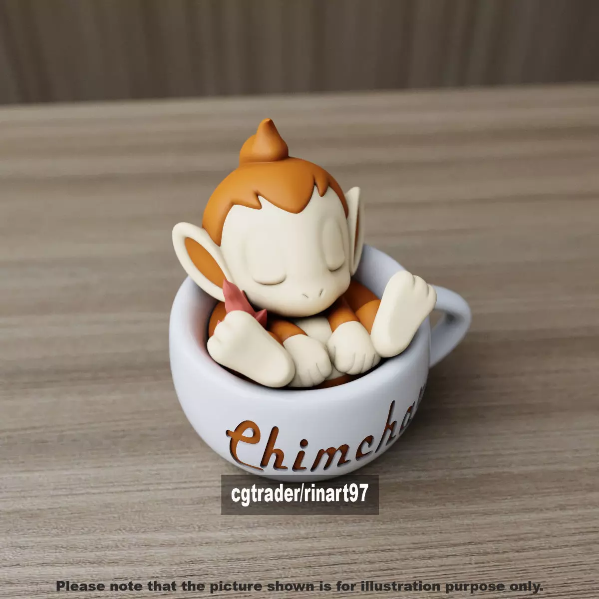 Chimchar chill cup 3D print model_5