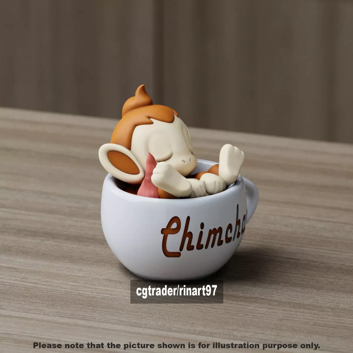 Chimchar chill cup 3D print model_11