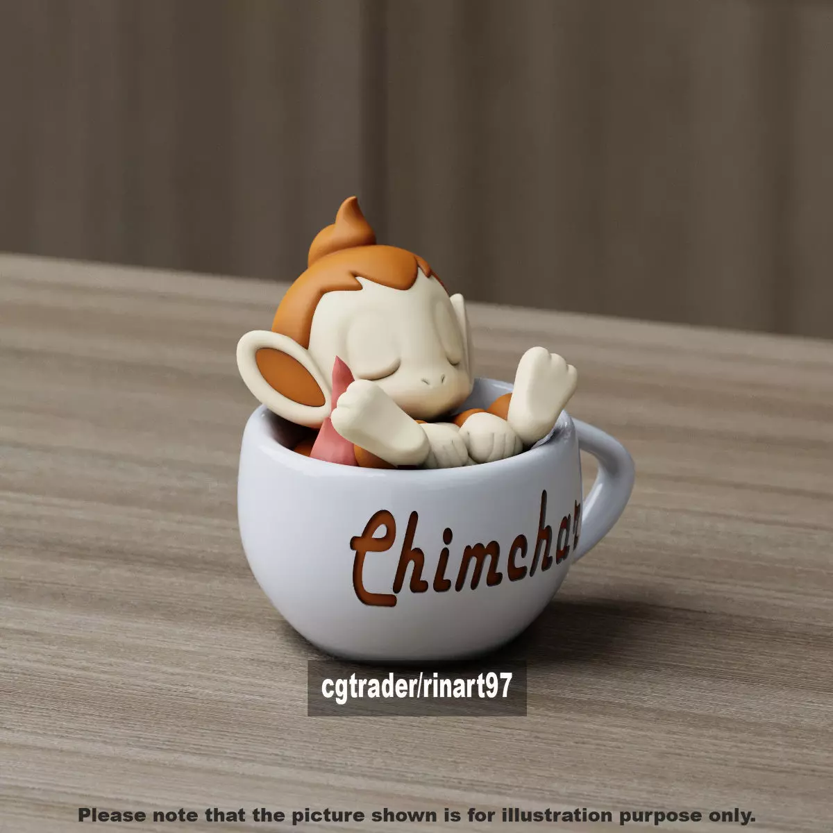 Chimchar chill cup 3D print model_10