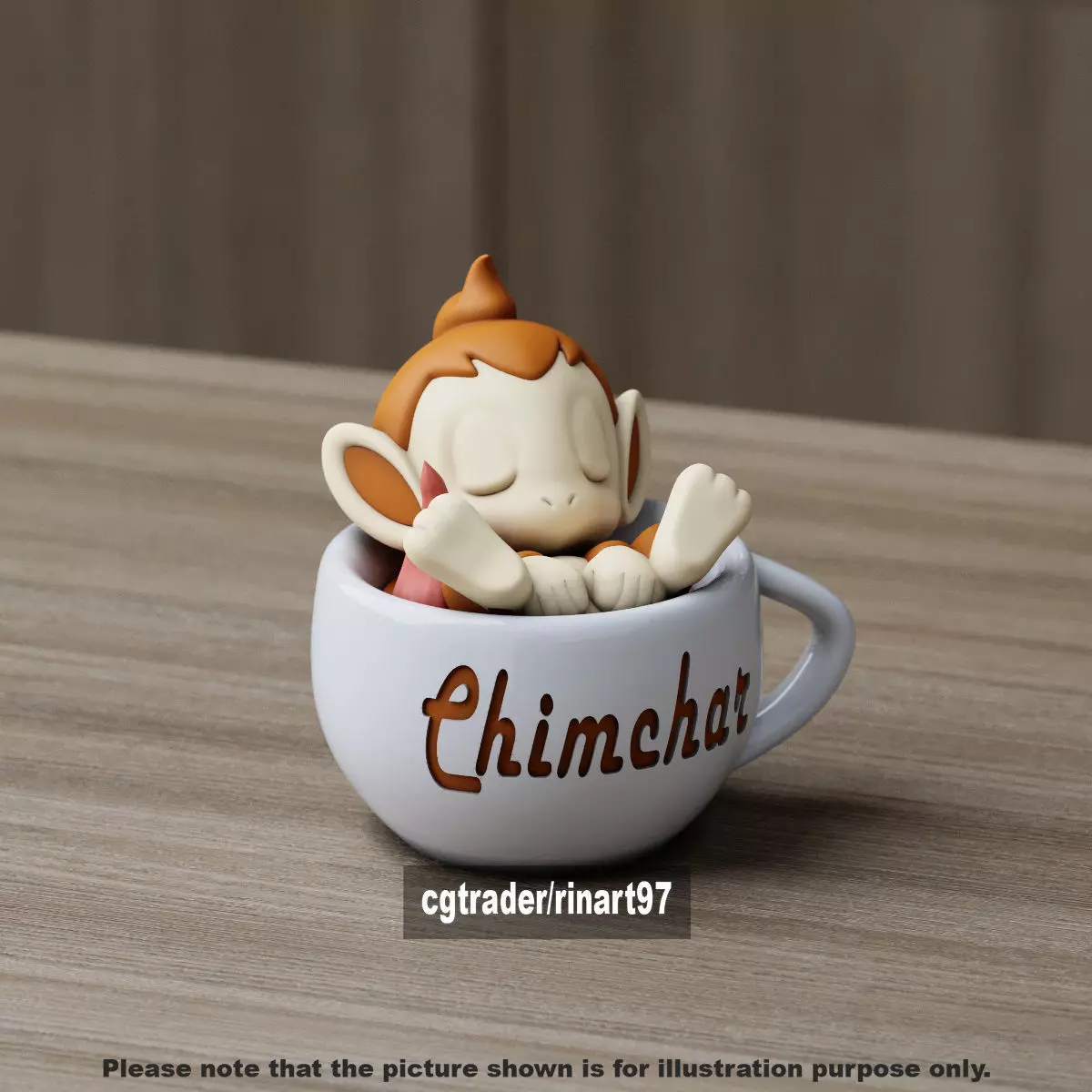 Chimchar chill cup 3D print model_9