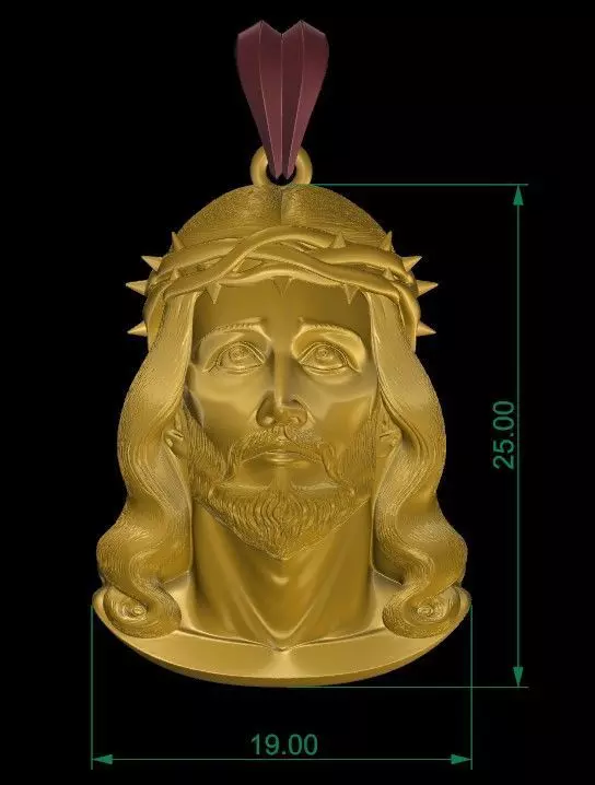 Jesus Pendant 3D print model_8
