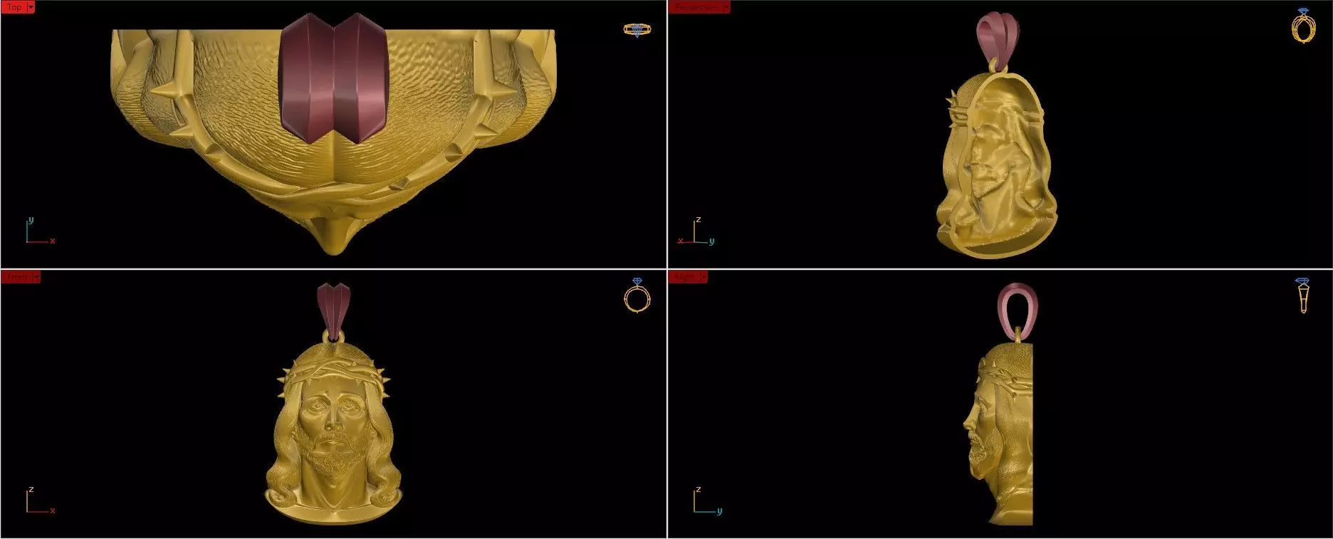 Jesus Pendant 3D print model_10