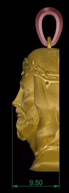 Jesus Pendant 3D print model_9
