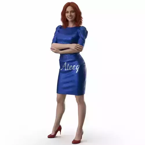 Woman Looking at Hand 3D Model