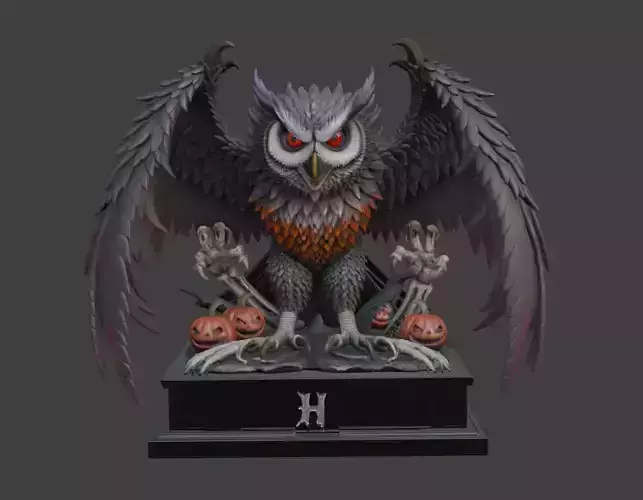 Halloween Owl 3D Model 3D print model