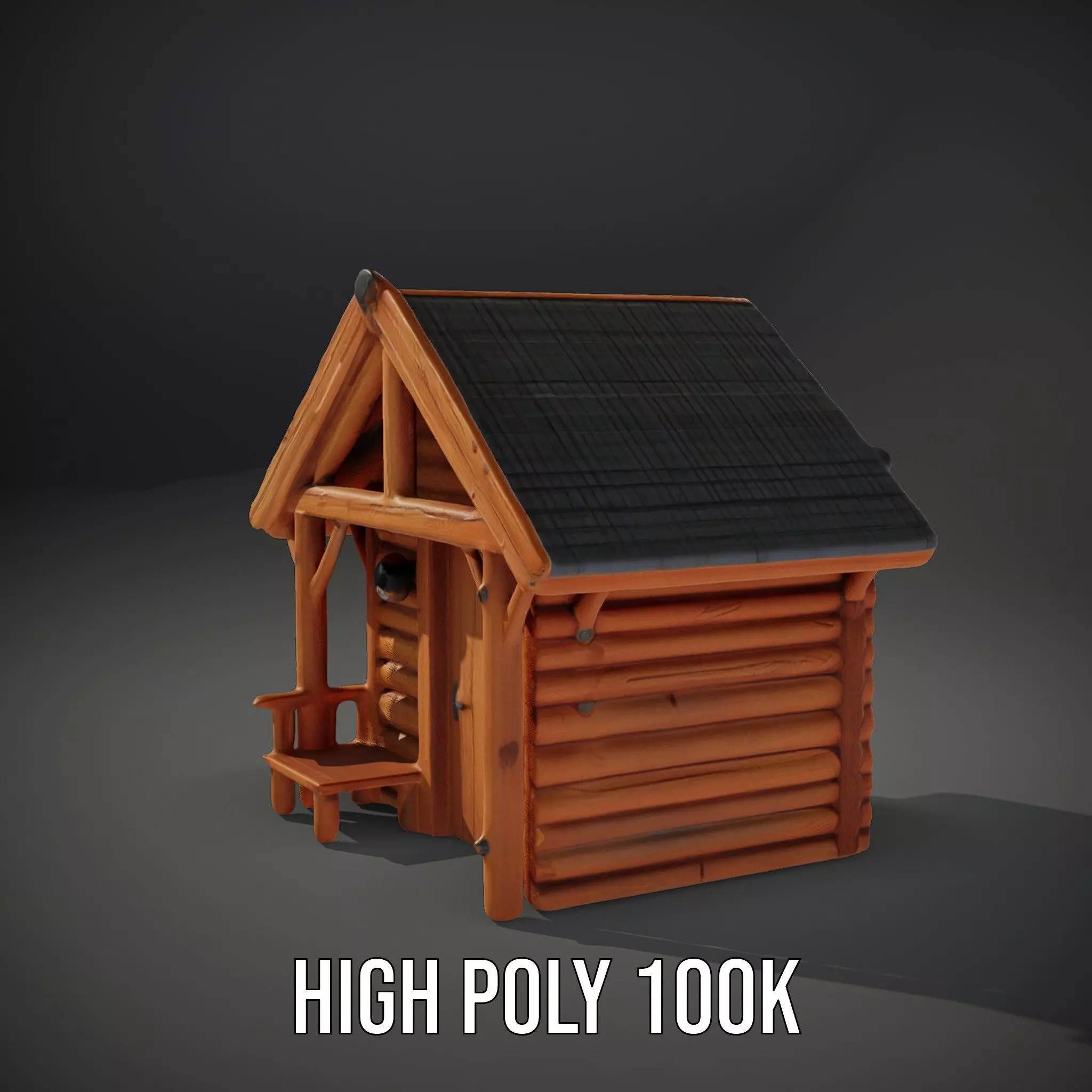 Rustic Wooden Cabin model pack Low-poly 3D model_10