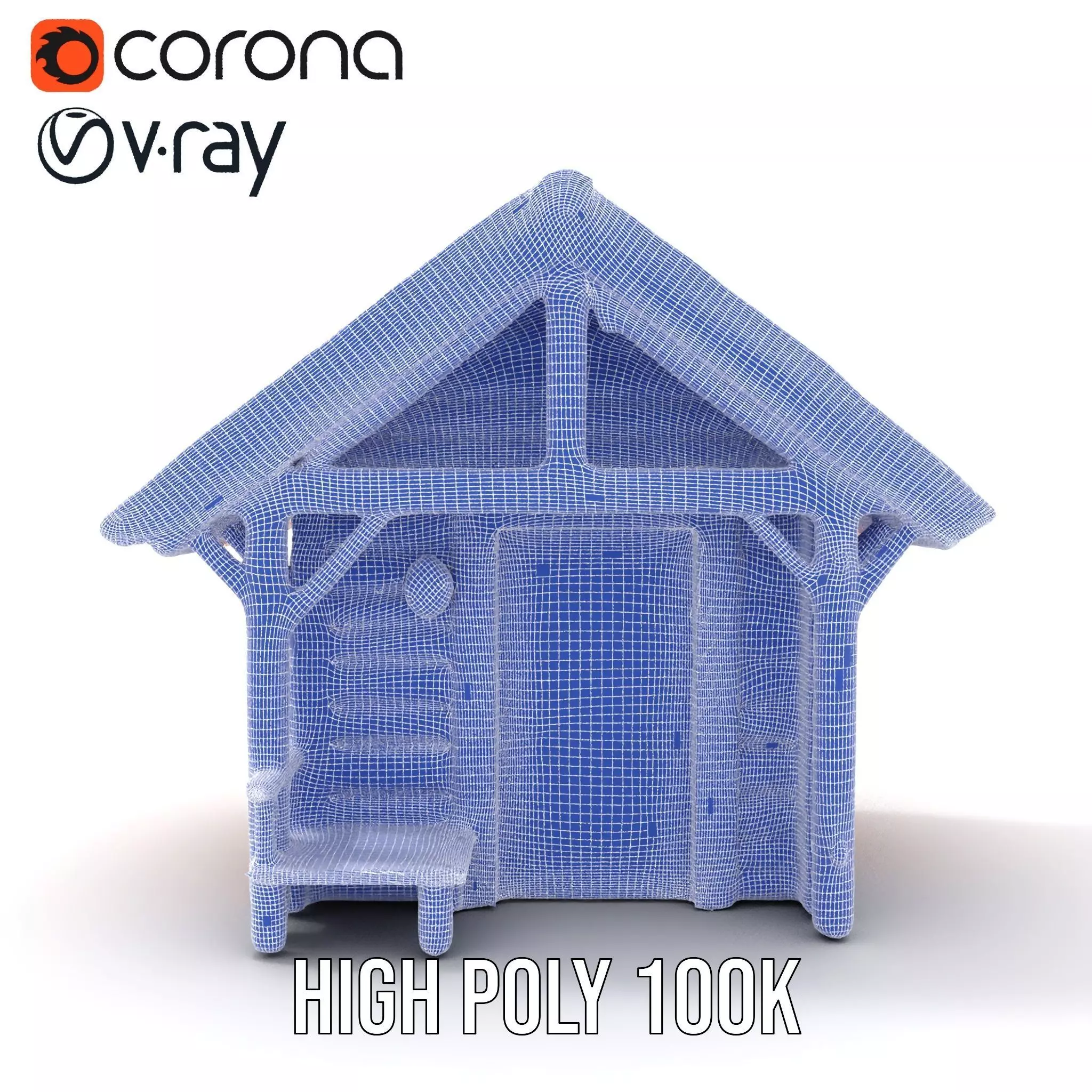 Rustic Wooden Cabin model pack Low-poly 3D model_32