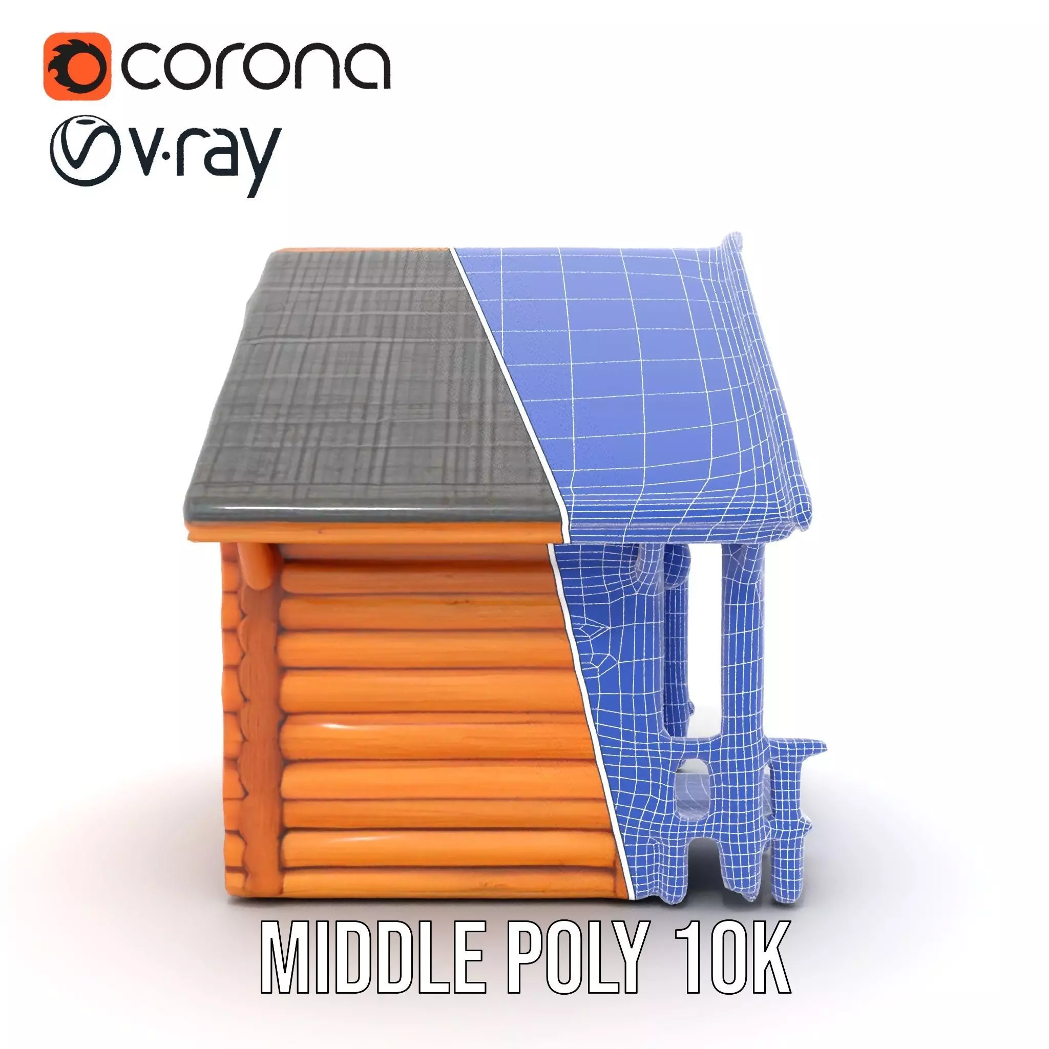 Rustic Wooden Cabin model pack Low-poly 3D model_27