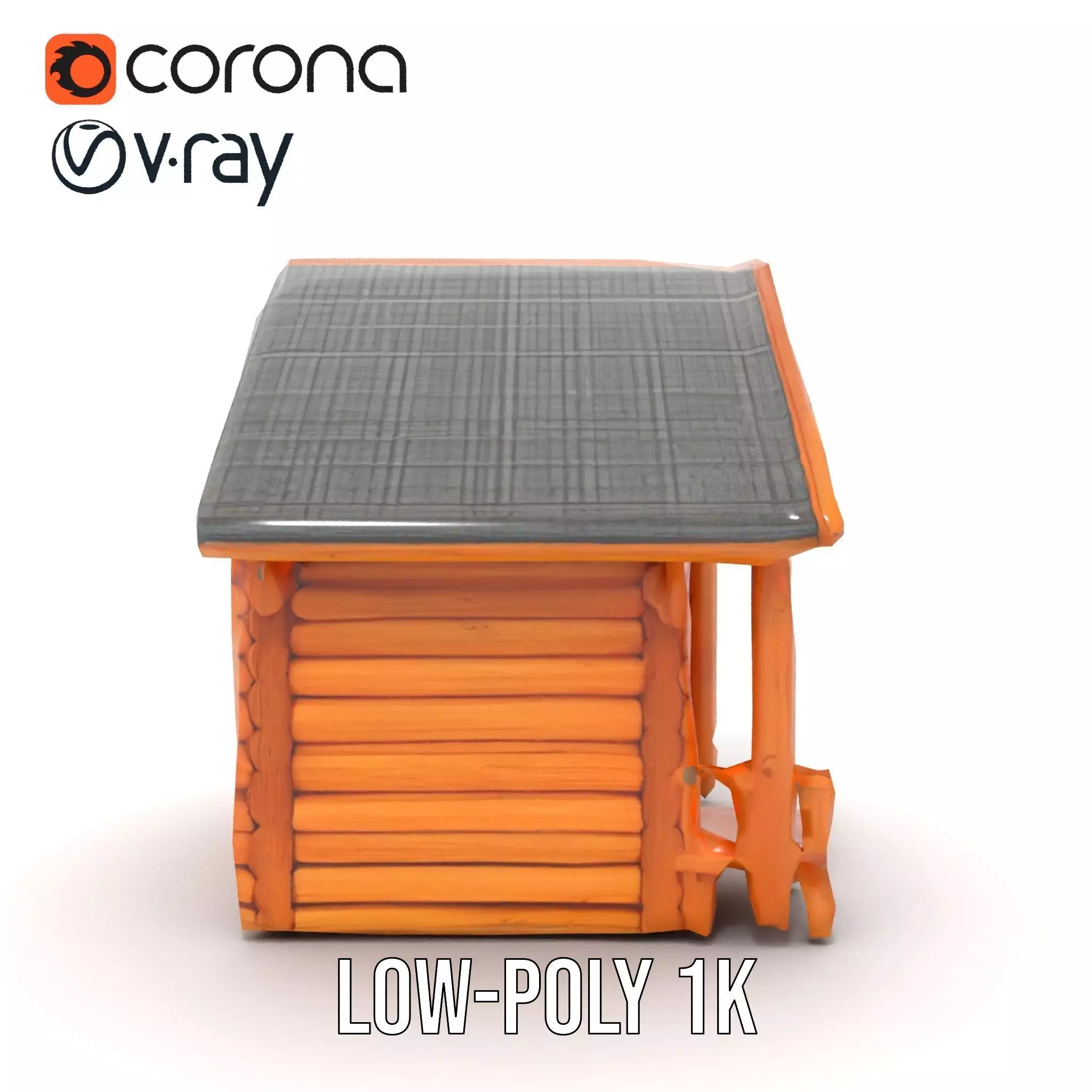 Rustic Wooden Cabin model pack Low-poly 3D model_23