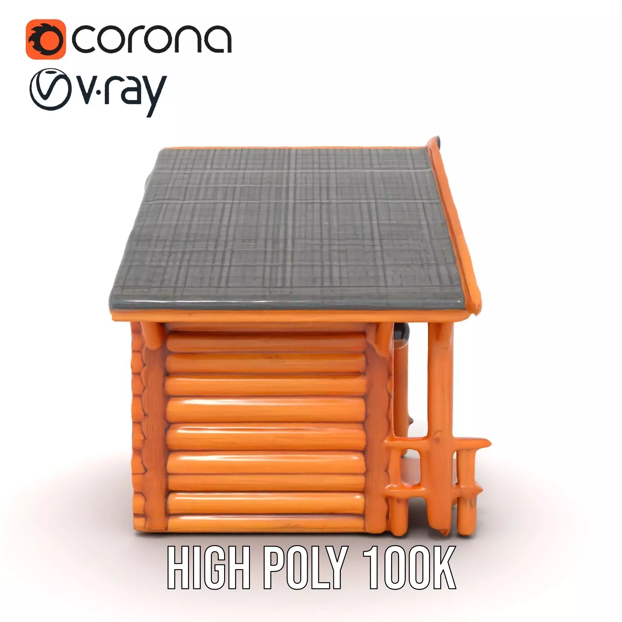 Rustic Wooden Cabin model pack Low-poly 3D model_21