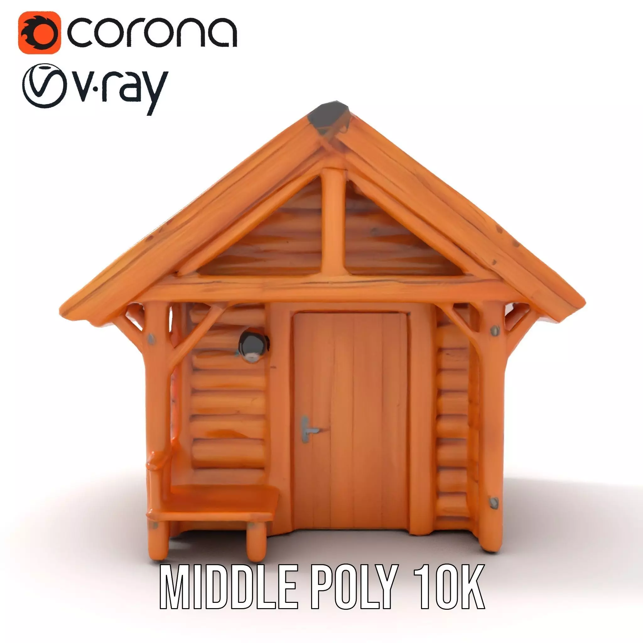 Rustic Wooden Cabin model pack Low-poly 3D model_19