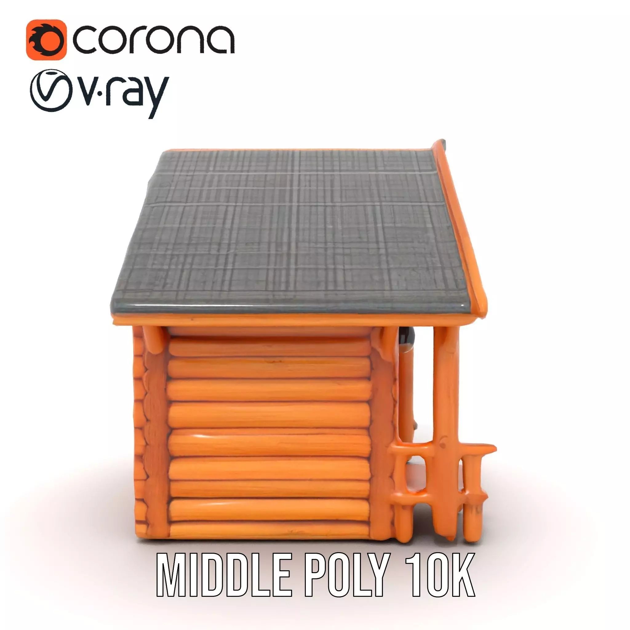 Rustic Wooden Cabin model pack Low-poly 3D model_22