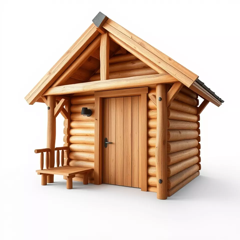Rustic Wooden Cabin model pack Low-poly 3D model_2