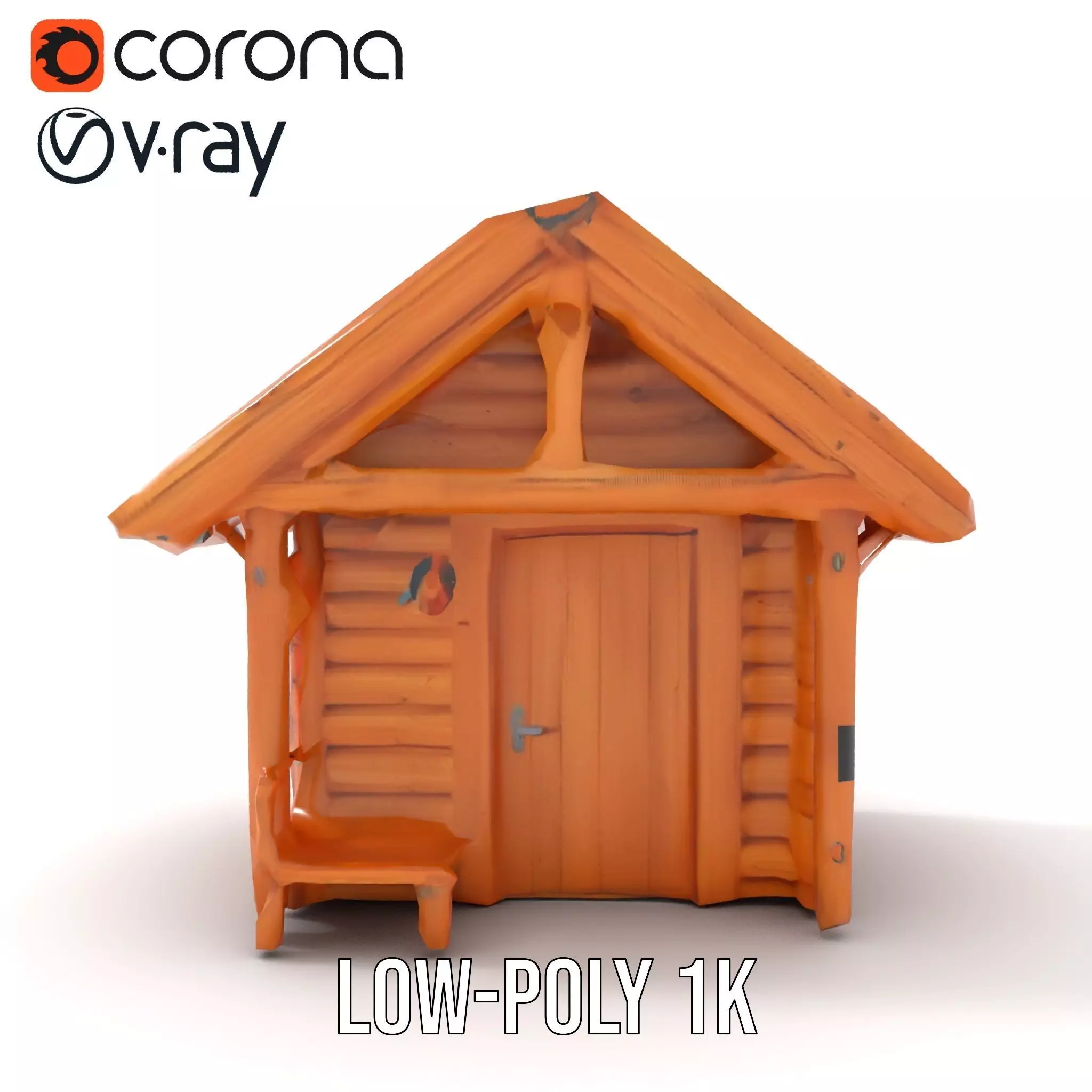 Rustic Wooden Cabin model pack Low-poly 3D model_17