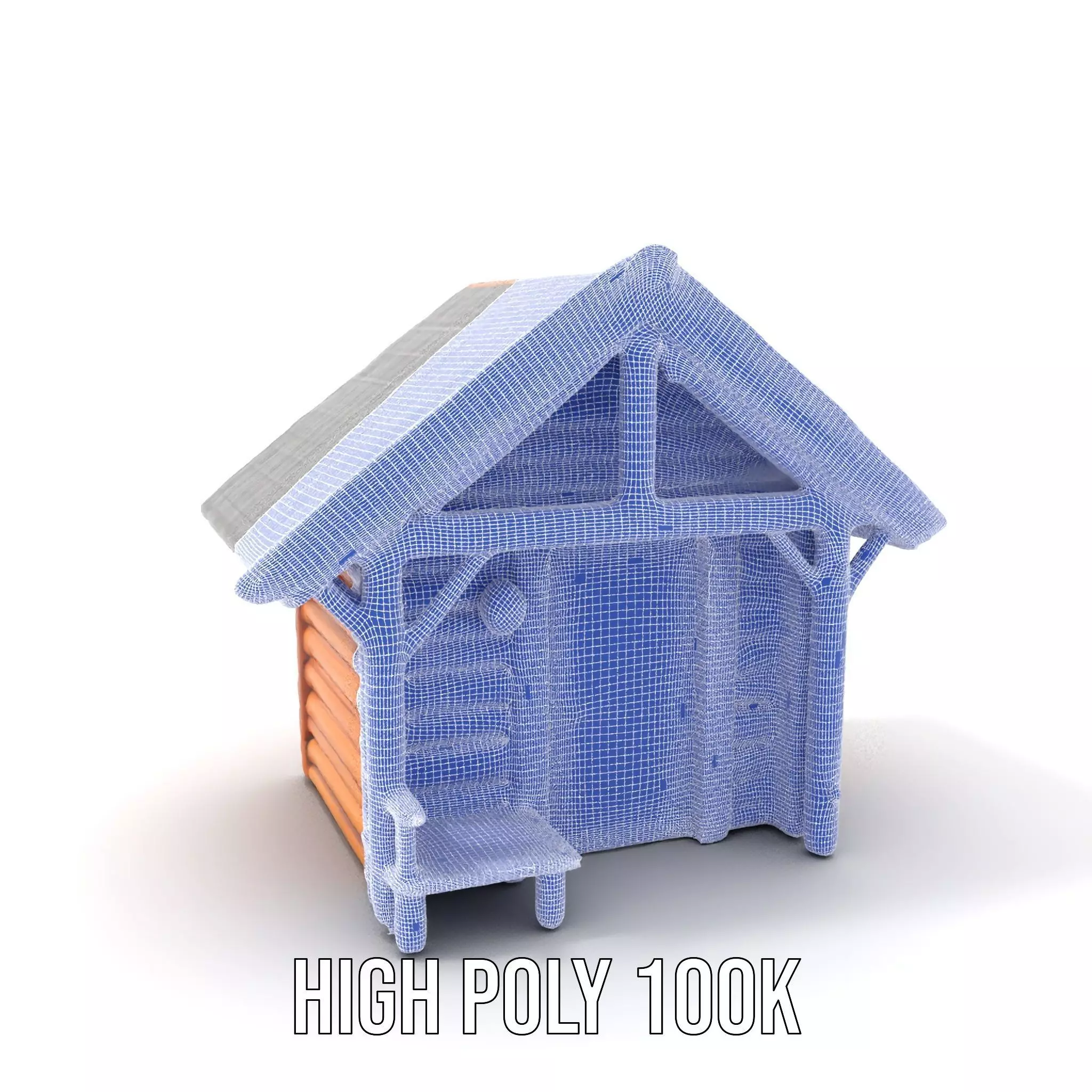 Rustic Wooden Cabin model pack Low-poly 3D model_4