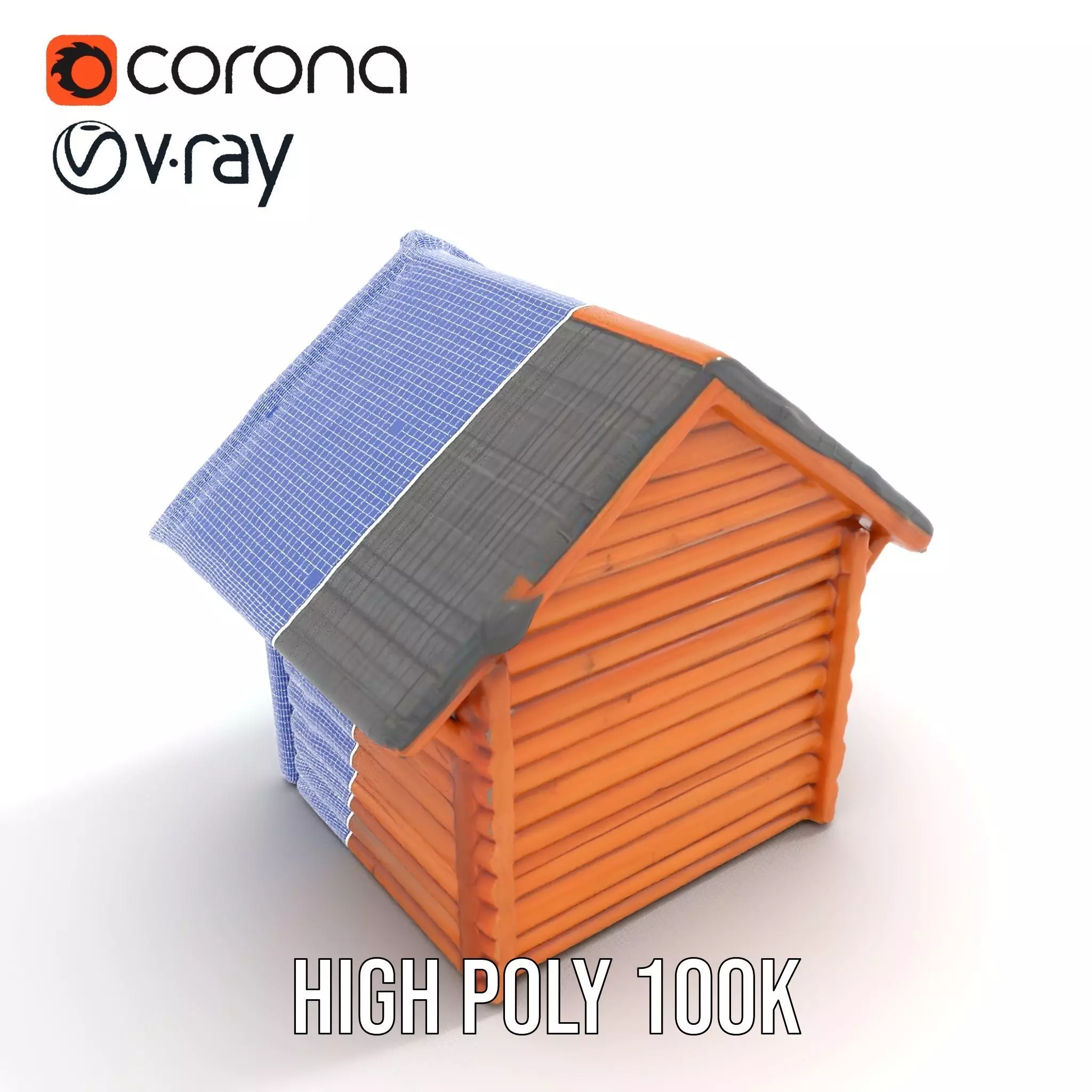 Rustic Wooden Cabin model pack Low-poly 3D model_24