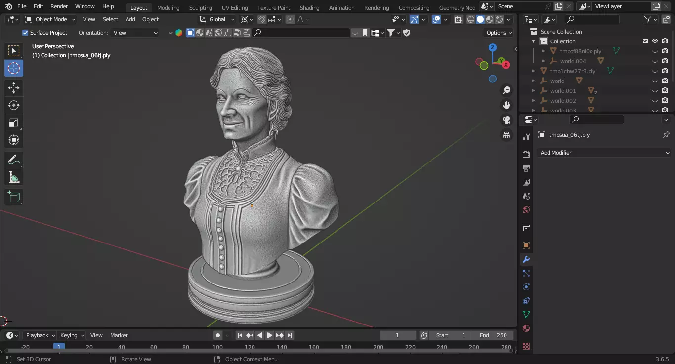 Old West American Frontier Lady Chess Piece 3D print model_1