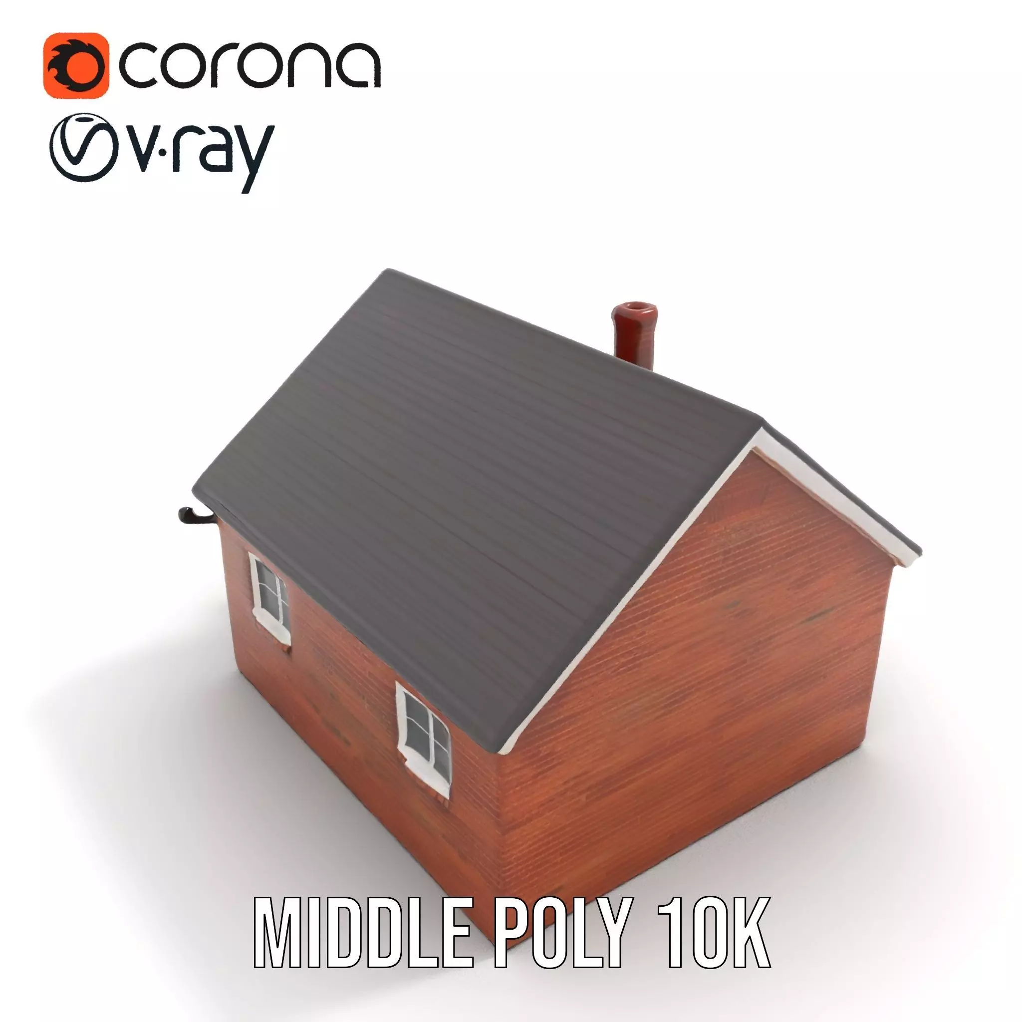 Cozy Brick Cottage model pack Low-poly 3D model_6