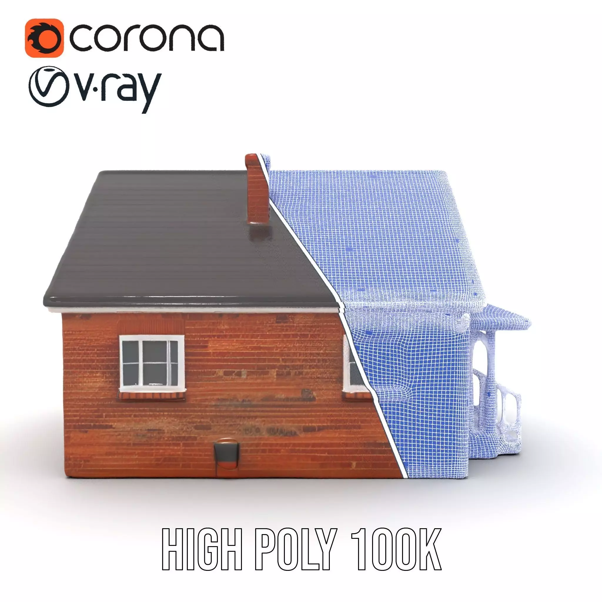 Cozy Brick Cottage model pack Low-poly 3D model_29