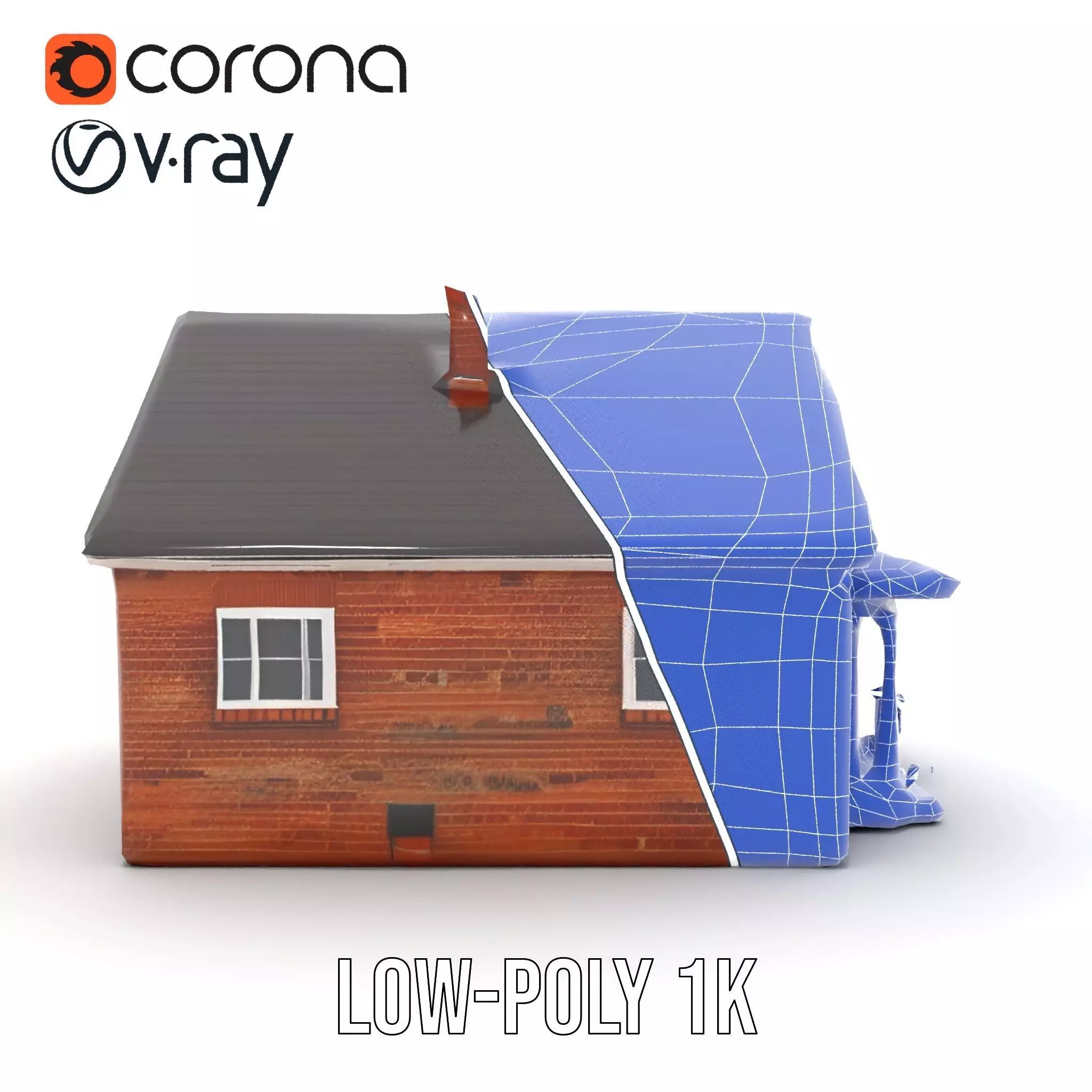 Cozy Brick Cottage model pack Low-poly 3D model_31