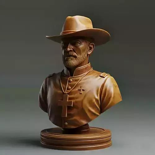 Old West American Chaplain Chess Piece